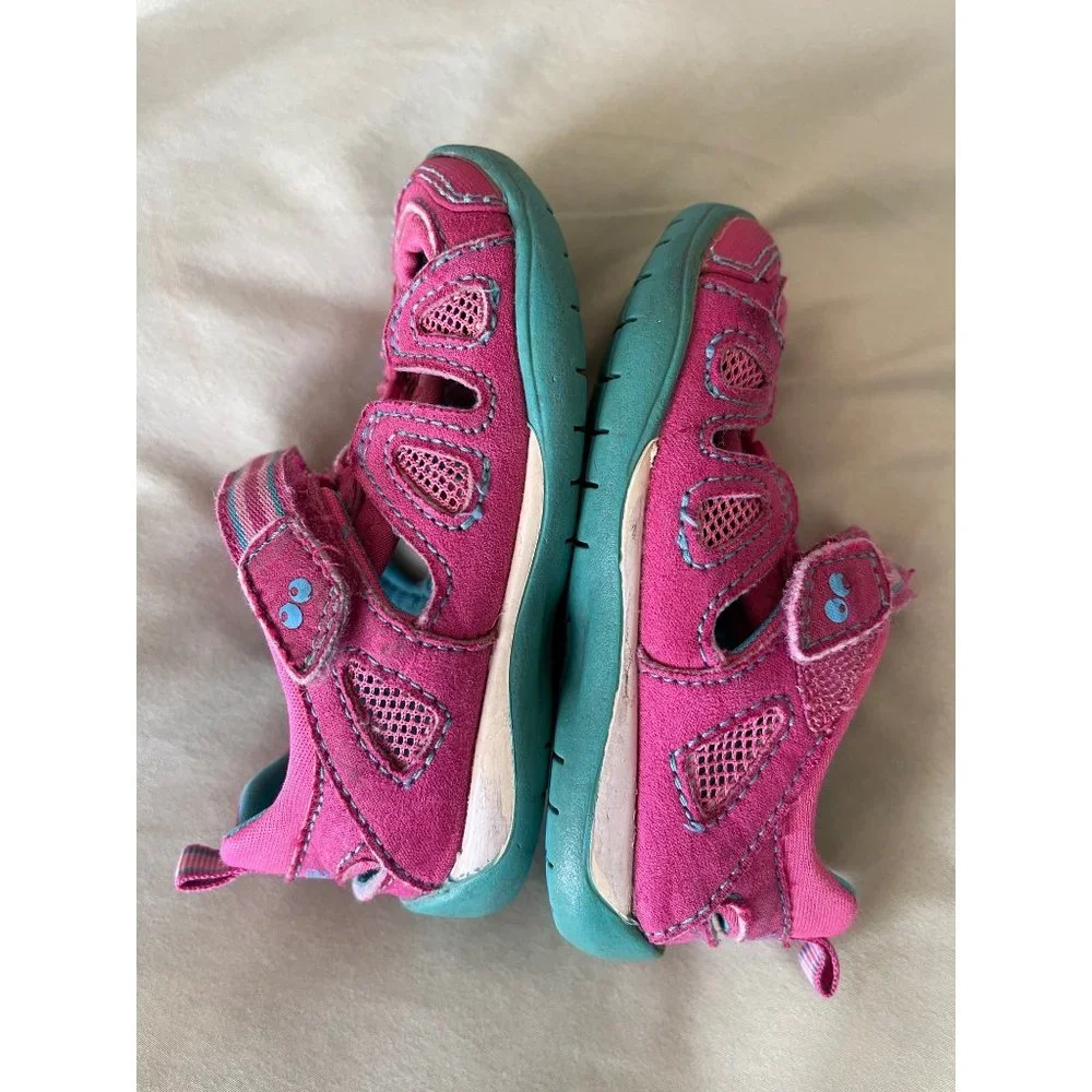 Surprise Toddler Girls Pink / Green Tennie Style Sandals